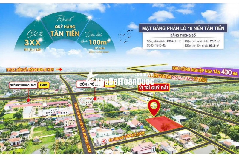 Mặt tiền : 5,5m full thổ cư .