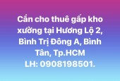 Chính chủ cho thuê đường Hương Lộ 2, Phường Bình Trị Đông A, Quận Bình Tân