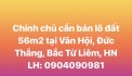 Chính chủ cân bán lô đất 56m2 tại Văn Hội, phường Đức Thắng, Bắc Từ Liêm, HN