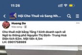 Cho thuê mặt bằng Tầng 1 -2 kinh doanh sạch sẽ Ngõ to thông phố Nguyễn Thị Định- Trung Hoà - Cầu Giấy- Hà Nội