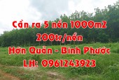 SỈ 5 NỀN 200TR/NỀN/1000M2 TẠI HỚN QUẢN, BÌNH PHƯỚC