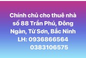 Chính chủ cho thuê nhà tại số 88 Trần Phú, Phường Đông Ngàn, Từ Sơn, Bắc Ninh