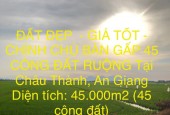 ĐẤT ĐẸP  - GIÁ TỐT - CHÍNH CHỦ BÁN GẤP 45 CÔNG ĐẤT RUỘNG Tại Châu Thành, An Giang