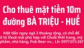 Cho thuê Mặt tiền 10m khu vực sầm uất bậc nhất Tp Huế