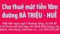 Cho thuê 10m mặt tiền đường Bà Triệu - trung tâm mua sắm sầm uất bậc nhất Tp Huế