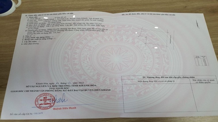 Đất thôn Thanh Minh - Diên Lạc. Đường hiện trạng 4m, gần Tỉnh Lộ 2. Giá chỉ từ 6.5 tr/m2
