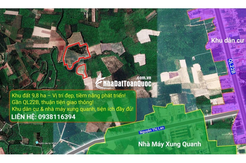 BÁN ĐẤT 9,8HA TÂY NINH – GIÁ CHỈ 31 TỶ, CƠ HỘI ĐẦU TƯ SINH LỜI!