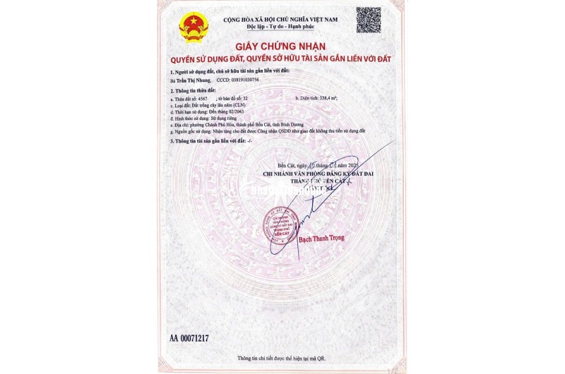 BÁN ĐẤT THÀNH PHỐ BẾN CÁT BÌNH DƯƠNG