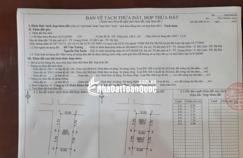 LÔ GÓC 50M TT QUANG MINH,MÊ LINH,DÒNG TIỀN,KINH DOANH,Ô TÔ VÀO