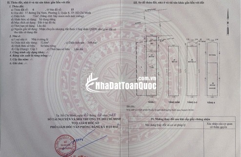 Bán Nhà Chính Chủ – Giá Tốt, Vị Trí mặt tiền đẹp tại quận 8 DT 71m2 . Lh:0903322167