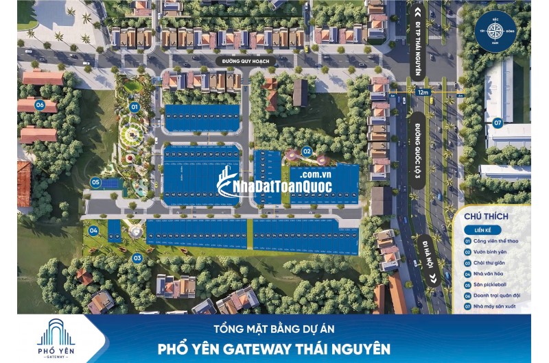 BÁN ĐẤT kHU ĐÔ THỊ PHỔ YÊN GATEWAY, TRUNG TÂM THÀNH PHỐ PHỔ YÊN, GẦN SAM SUNG, GIÁ CHỈ TỪ 1,6 TỶ