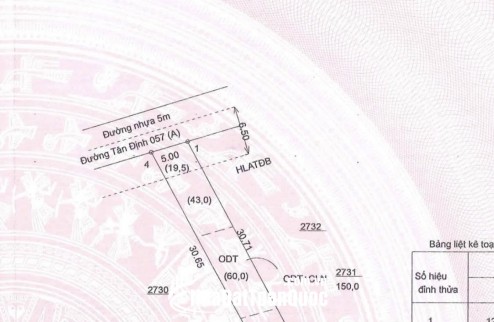 Cần Bán Đất Tân Định 150m2 Mặt Tiền Đường Nhựa Gần Khu Du Lịch Đại Nam