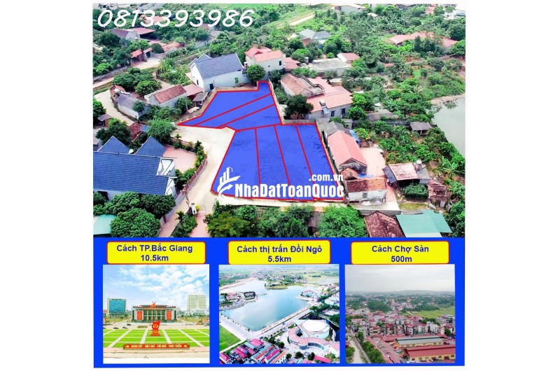 *********** Lô đất 2 mặt tiền siêu đẹp tại Thị Trấn Phương Sơn Lục Nam Bg ********