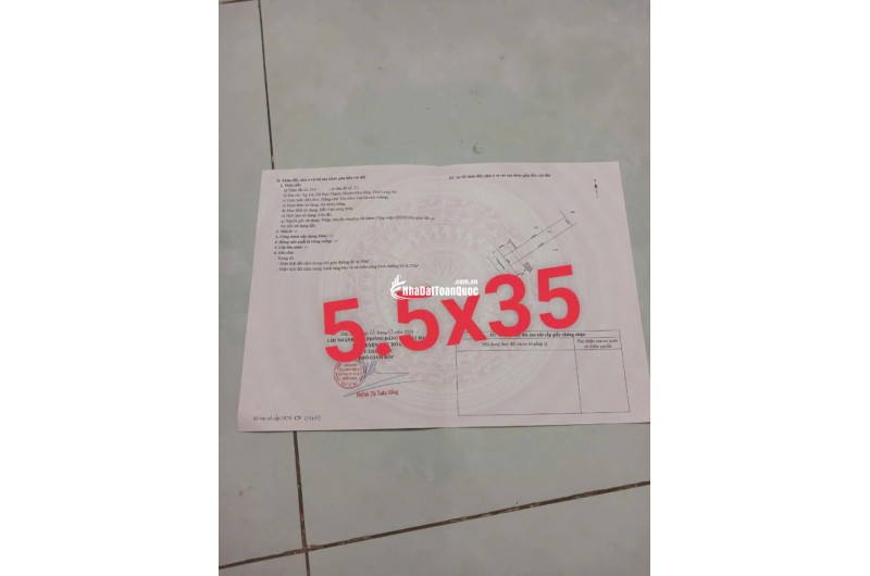 ĐẤT NGỘP HỰU THẠNH THỔ CƯ 5,5X35 ĐƯỜNG 5M 680TR TL
