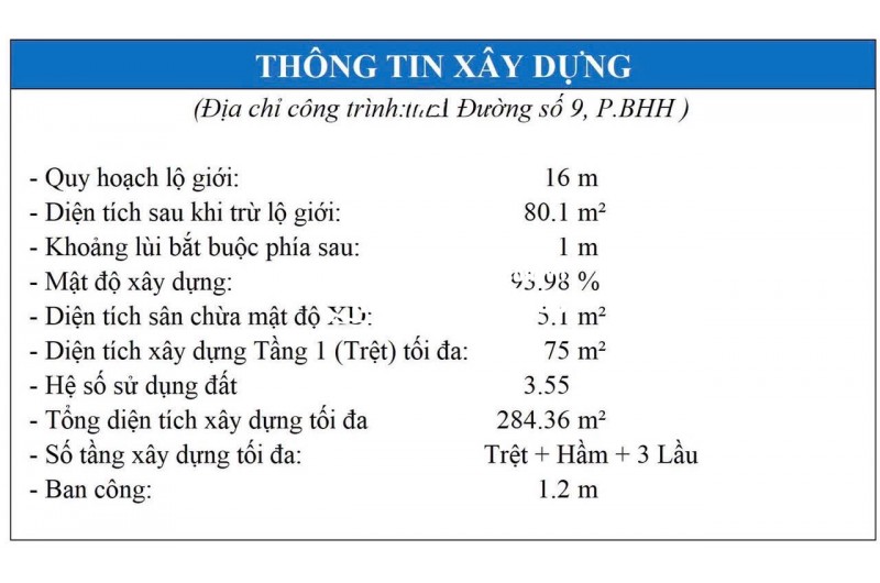 BÁN NHÀ MẶT TIỀN ĐƯỜNG SỐ 9 - BHH - 102m2 - Giá chỉ 5,95 tỷ