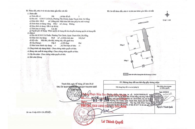 CHÍNH CHỦ RAO BÁN NHÀ TẠI ĐƯỜNG LÊ DUẨN - ĐÀ NẴNG; DT ĐẤT 108,3 m2; GIÁ 15,5 TỶ