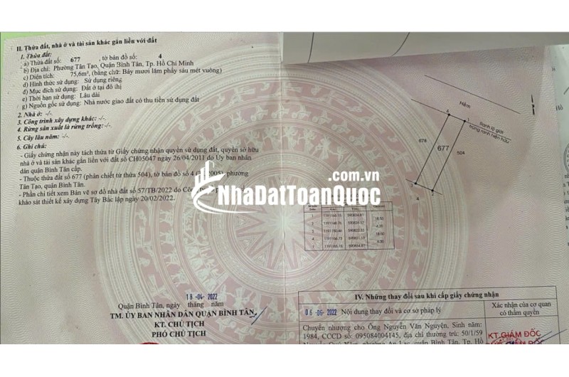 Bán lô đất nền 100% thổ cư, đường Tây Lân , P. Tân Tạo, Quận Bình Tân