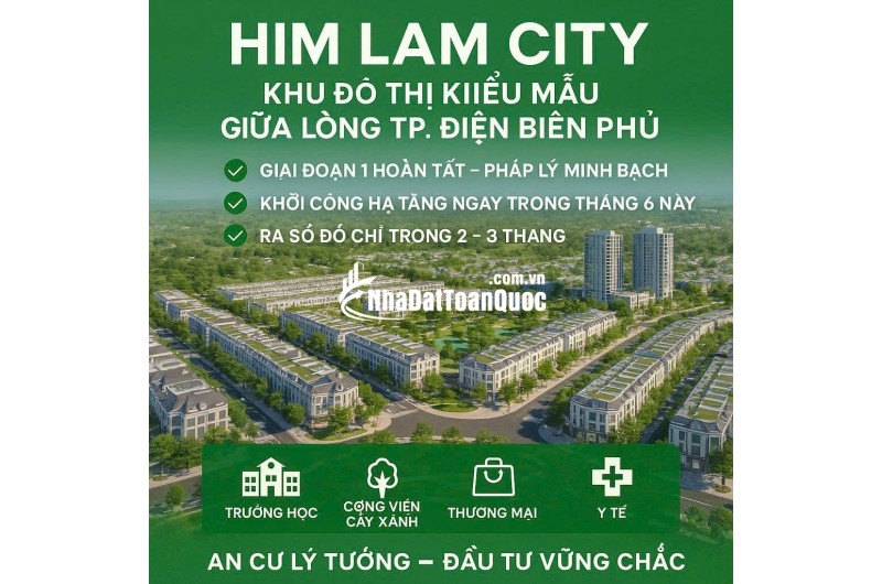 Khu đô thị mới Him Lam trung tâm thành phố Điện Biên