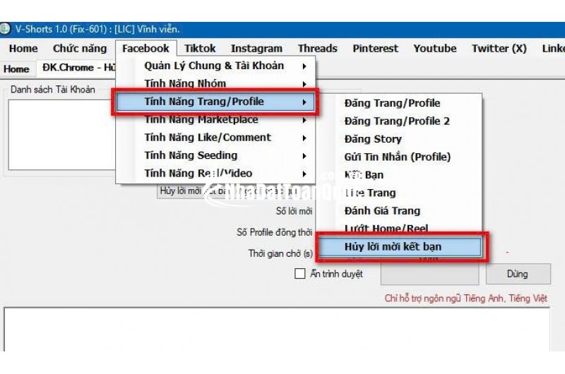 Phần mềm Đăng bài lên nhiều group, fanpage, profile hàng loạt - Vshorts