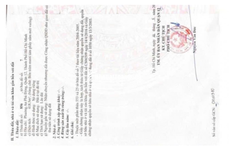 BÁN ĐẤT AN PHÚ ĐÔNG - Q12 - HXH - 418M2 THỔ CƯ - GIÁ 28 TRIỆU/M2