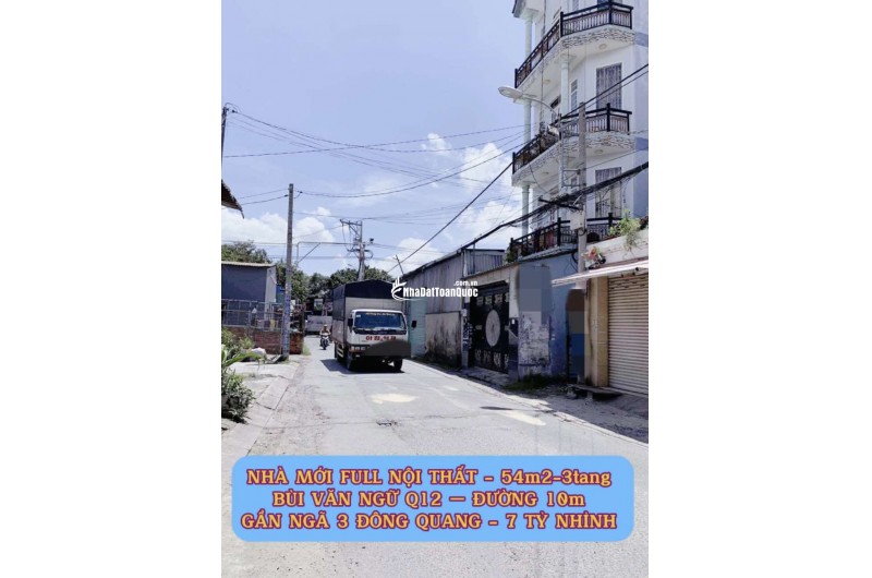 Nhà mới full nt 54m2-5tang Bùi Văn Ngữ Q12, đường 10m ,gần Ngã 3 Đông Quang, 7 tỷ nhỉnh 0932030061