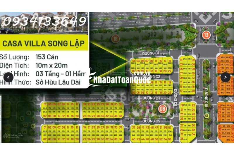 Bán biệt thự đẹp tại Blanca City, 25 tỷ, 135m2,  nhiều tiện ích