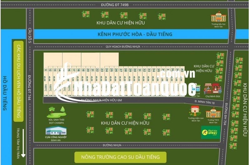 Đất thổ cư Định An, Dầu Tiếng, TP. Hồ Chí Minh giá 390 triệu/nền 225m2