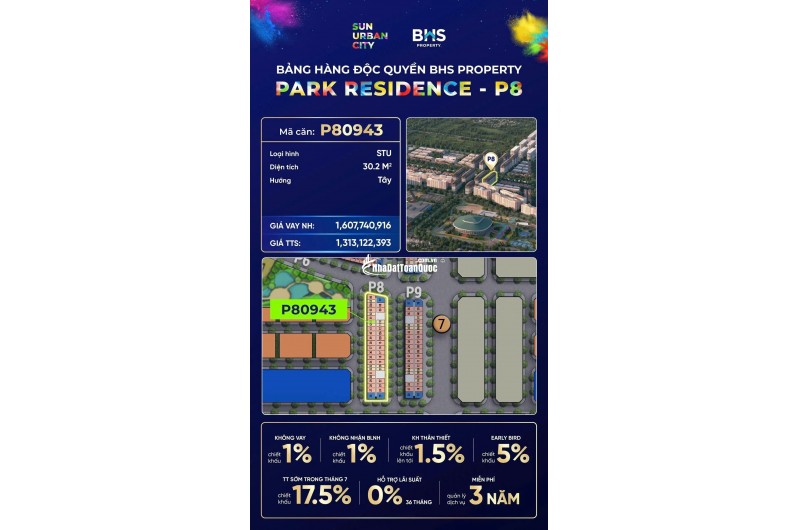 Căn hộ studio - tòa P8 dự án Sun Urban City Hà Nam (P80939)