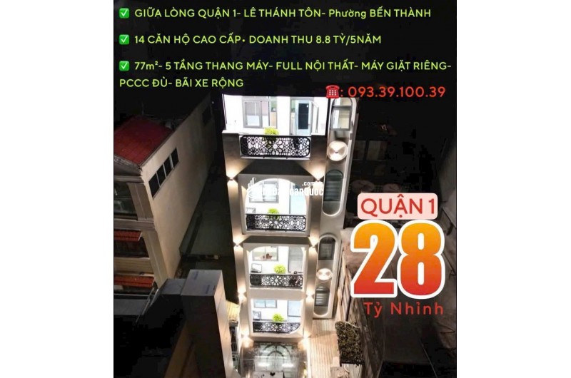 CƠ HỘI ĐẦU TƯ AN TOÀN– DÒNG TIỀN ỔN ĐỊNH TRÊN 2 TỶ/NĂM- CHDV CÁC QUẬN TRUNG TÂM: chỉ từ 11 Tỷ. LH: 0933910039