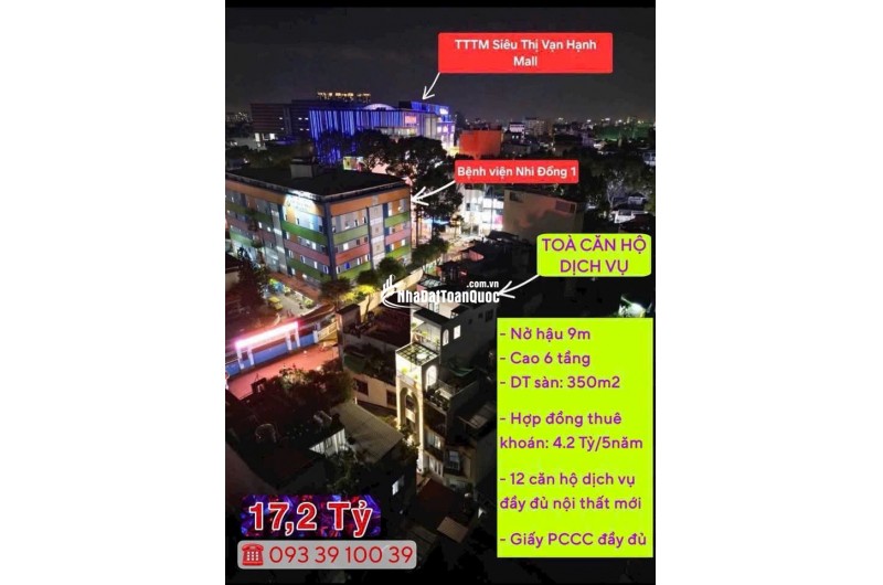 CƠ HỘI ĐẦU TƯ AN TOÀN– DÒNG TIỀN ỔN ĐỊNH TRÊN 2 TỶ/NĂM- CHDV CÁC QUẬN TRUNG TÂM: chỉ từ 11 Tỷ. LH: 0933910039