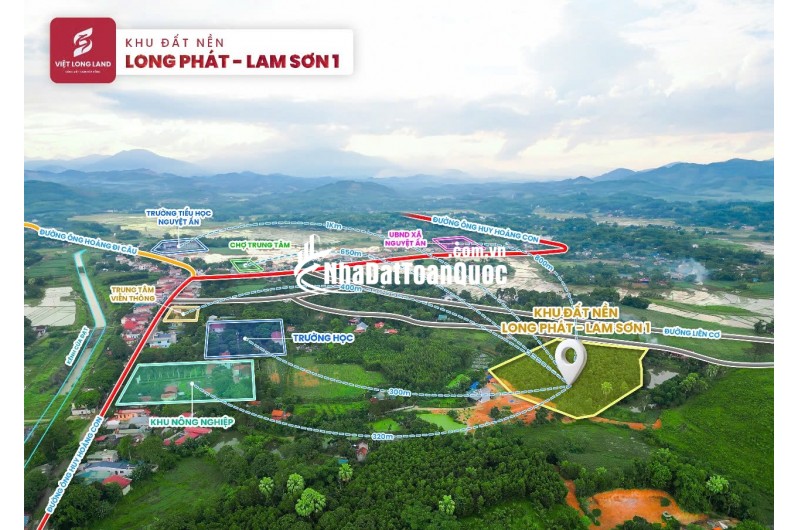 Đất Nền Long Phát Lam Sơn - Gần Khu Nông Nghiệp Công Nghệ Cao  Sẵn Sổ Sang Tên Ngay Giá Chỉ 150tr/Lô