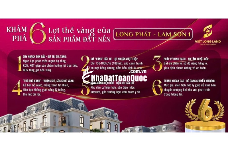 Đất Nền Long Phát Lam Sơn - Gần Khu Nông Nghiệp Công Nghệ Cao  Sẵn Sổ Sang Tên Ngay Giá Chỉ 150tr/Lô