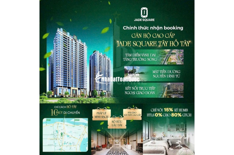 CĂN HỘ CAO CẤP - JADE SQUARE TÂY HỒ TÂY - VIEW CÔNG VIÊN HIẾM - 128 M2 - CHỈ 12 TỶ