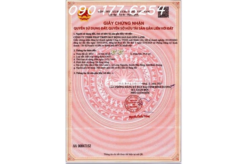 SỔ RIÊNG – SANG TÊN LIỀN – LONG NGUYÊN TP.HCM MỞ RỘNG 