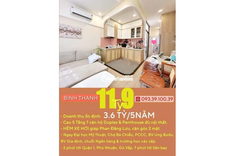 BÁN NHÀ KẾ Q1- Q3- Q4- Q10 - DOANH THU: 3.6 TỶ/5 NĂM- CAO 5 TẦNG HƠN 8 PHÒNG ĐỦ NỘI THẤT: tử 8 tỷ