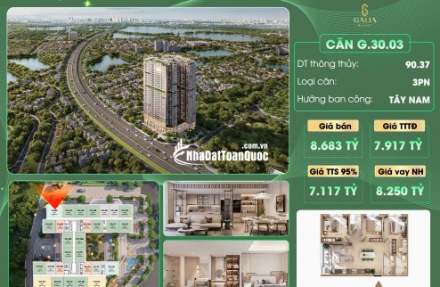 Bán Căn góc Viwe cực hot 3N2VS DT 90,3 m2 một siêu phẩm dự án Galia Yên Sở