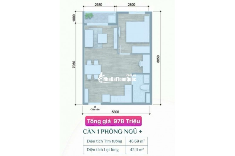 Căn hộ 1PN K‑Home VSIP2 – Không gian xanh, thiết kế thông minh, chỉ 978 triệu