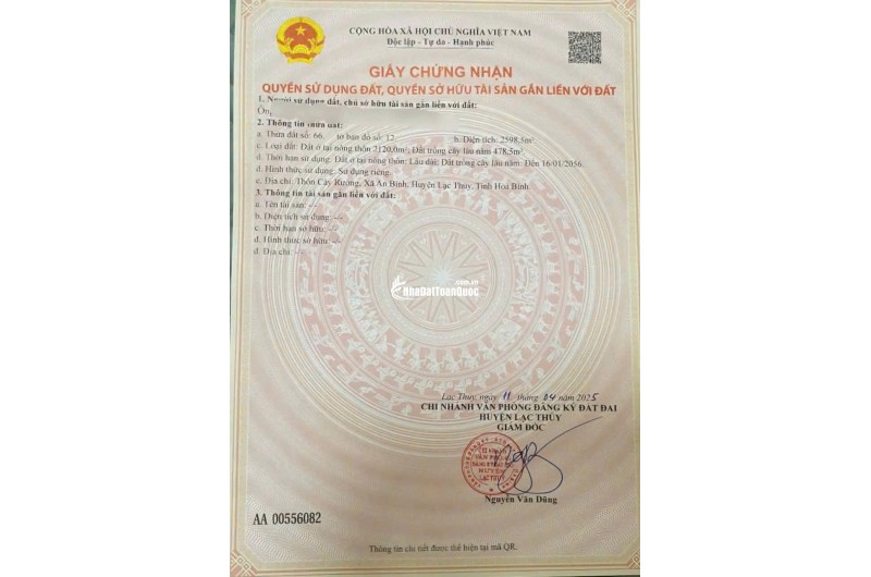 CHỈ HƠN 200 TRIỆU CÓ NGAY 1 SUẤT ĐẦU TƯ TẠI HÒA BÌNH (PHÚ THỌ)