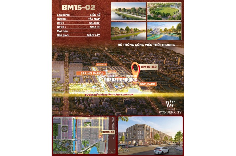  [CĂN SIÊU PHẨM – BM15-02] 
 Vị trí ĐẮC ĐỊA – Đối diện BBQ Park, vài bước ra Spring Park & khu thể thao ngoài trời.