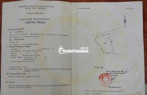 Bán gấp đất thổ cư, sổ đỏ chính chủ (1 chủ) tại Nhuệ Giang, Tây Mỗ, Nam Từ Liêm, Hà Nội: