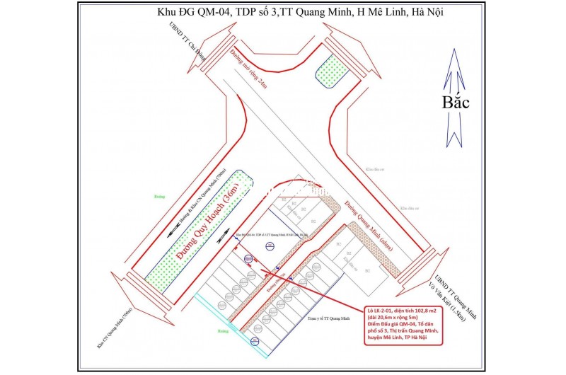 B.á.n đất đấu giá tổ 3 (Giai Lạc), xã Quang Minh, HN, DT80m, MT5m, vỉa hè, ôtô, g.i.á đầu tư 4.xtỷ, Lh 0869344682