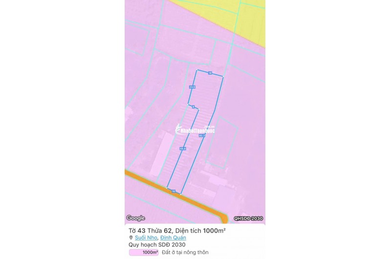 Bán đất vườn 1000m² tại Suối Nho, Định Quán – Pháp lý rõ ràng, giá 990 triệu