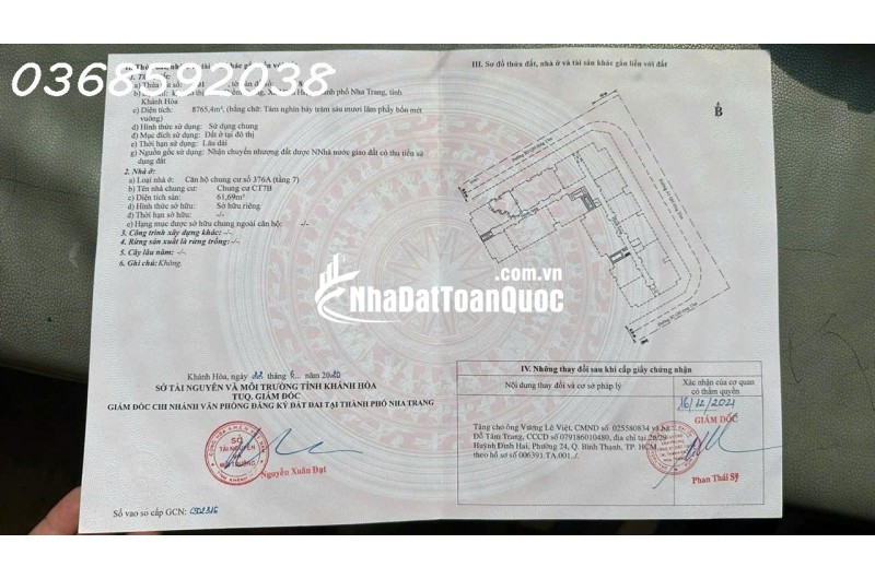 GẤP : BÁN CHUNG CƯ VĨNH ĐIÊM TRUNG NHA TRANG