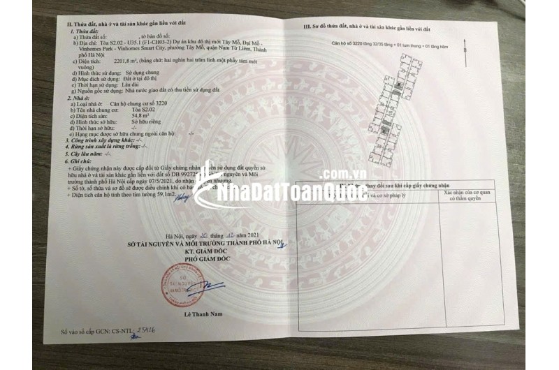 BÁN GẤP CĂN HỘ CHUNG CƯ CAO CẤP VIN SMARTCITY - PHÂN KHÚC HIẾM - CĂN HỘ CỰC ĐẸP - TẶNG 80% NỘI THẤT- NHỈNH 4 TỶ