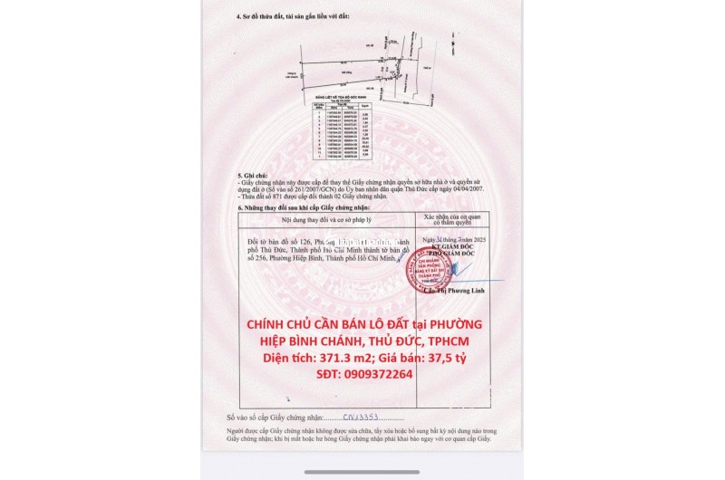 VỊ TRÍ ĐẸP – GIÁ TỐT  – CHÍNH CHỦ CẦN BÁN LÔ ĐẤT tại PHƯỜNG HIỆP BÌNH CHÁNH, THỦ ĐỨC, TPHCM
