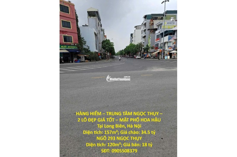 HÀNG HIẾM – TRUNG TÂM NGỌC THỤY – 2 LÔ ĐẸP GIÁ TỐT – MẶT PHỐ HOA HẬU Tại Long Biên, Hà Nội