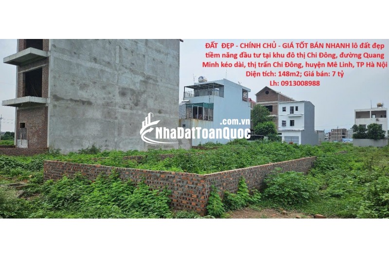 ĐẤT  ĐẸP - CHÍNH CHỦ - GIÁ TỐT BÁN NHANH lô đất đẹp tiềm năng đầu tư tại huyện Mê Linh, TP Hà Nội