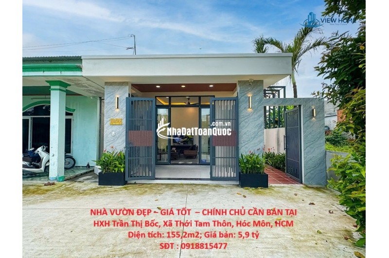 NHÀ VƯỜN ĐẸP – GIÁ TỐT  – CHÍNH CHỦ CẦN BÁN TẠI HXH Trần Thị Bốc, Xã Thới Tam Thôn, Hóc Môn, HCM
