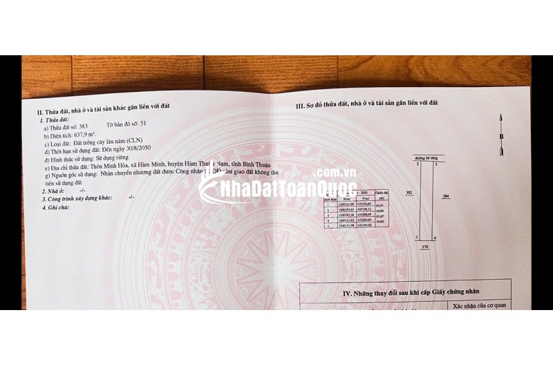 HOT HOT - CẦN BÁN 3 LÔ ĐẤT  TẠI xã hàm minh, huyện Hàm Thuận Nam, tỉnh Bình Thuận