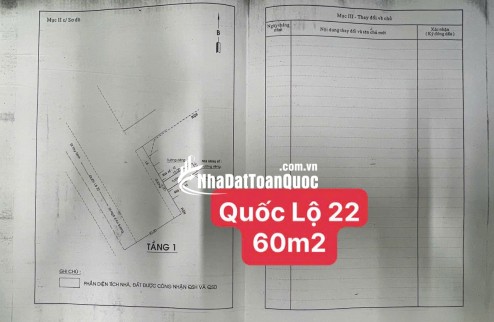 Bán nhà 60m2 mặt tiền Quốc Lộ 22 , Phường Trung Mỹ Tây Q12